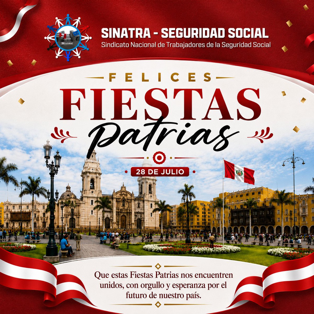 SinatraEssalud's tweet photo. 🇵🇪✨ Felices Fiestas Patrias ✨🇵🇪

Desde SINATRA, saludamos a todos los trabajadores y sus familias, reafirmando nuestro compromiso con la defensa de los derechos laborales y el bienestar de los afiliados.

🤝 ¡Viva el Perú! 🇵🇪❤️🤍❤️

@EsSaludPeru #sinatra #fiestaspatrias https://t.co/H2epk7MXEA