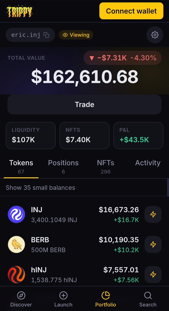 trippy_inj's tweet photo. Updated the look of the $INJ trading terminal portfolio page 

Search any inj wallet 👀

Check it out 🍄

https://t.co/ttE7oCNjdh https://t.co/VsmI1rRyqU
