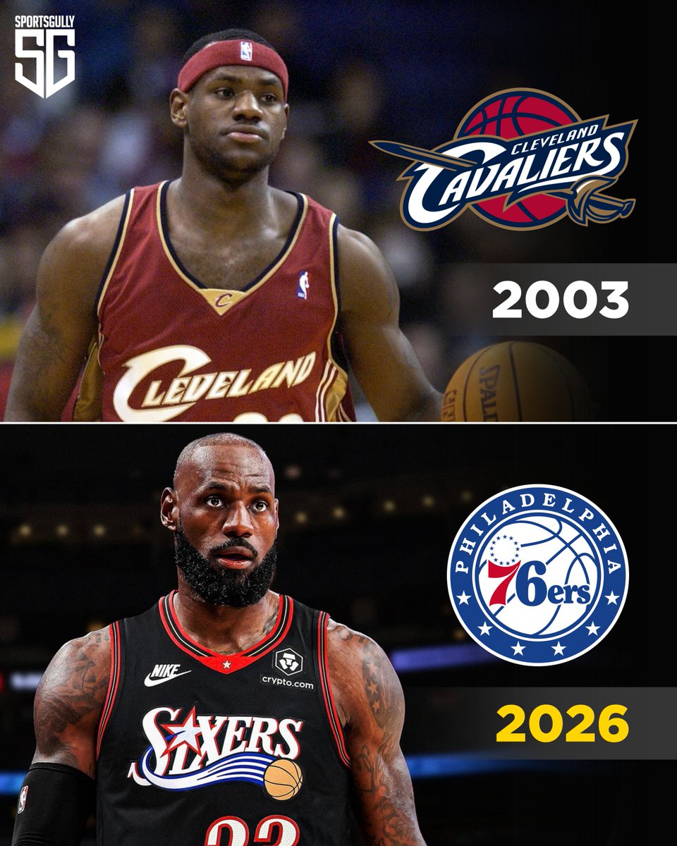 thesportsgully's tweet photo. LeBron James - Then vs now!🏀🐐 https://t.co/jk6aVG8KhX
