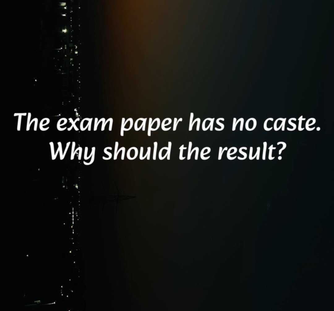 Divyapratap7771's tweet photo. Exam paper has no caste.
Why should the result? End caste-based reservation.
Merit over quota. #EndCastebasedReservation
#ENDRESERVATION
#UGC_काला_कानून_वापस_लो
#UGCROLLBACK https://t.co/IAq8hZV9Oi