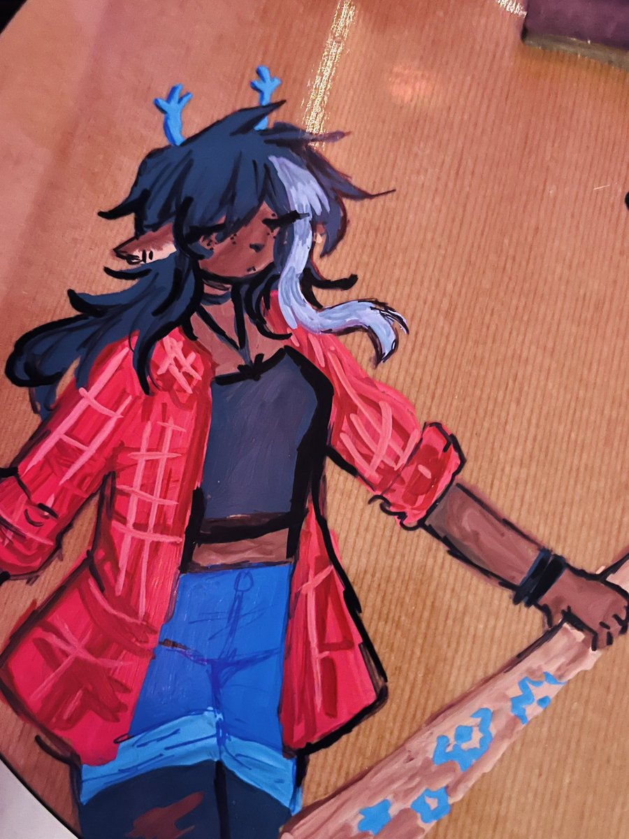 fizz_ypop's tweet photo. okay fine i caved on the blue antlers thing i think it looks really nice with her des(s)ign hehe #dessholiday #deltarune https://t.co/et1E0XAwQa