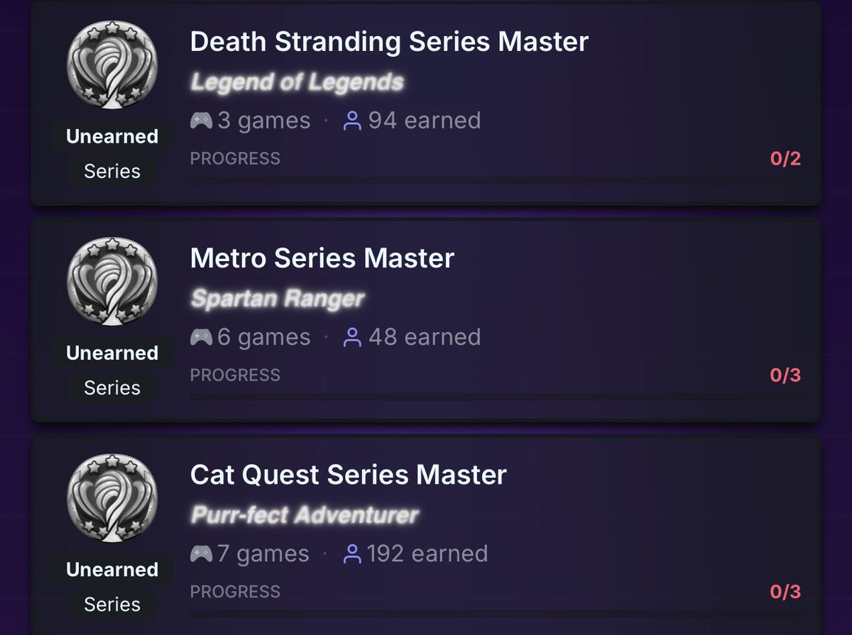 platpursuit's tweet photo. Happy Monday! 

We have added 9 new badges to the website with more to come very soon! 

- Death Stranding
- Metro
- Cat Quest
- Postal
- Minecraft
- Red Dead
- Dying Light
- Rayman
- Wizarding World (Harry Potter) https://t.co/48gGAbQCfi