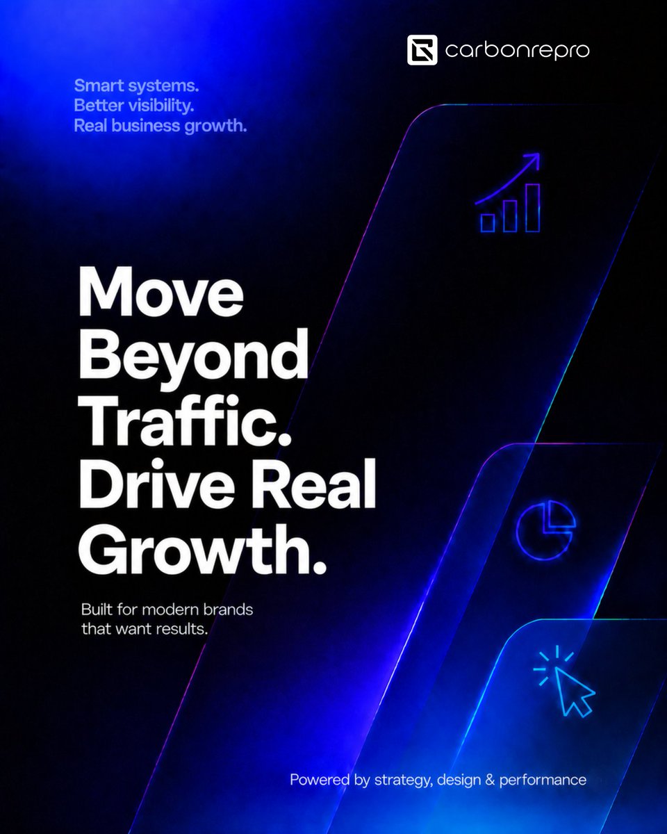 carbonrepro's tweet photo. Traffic alone does not grow a business. The right strategy does.

We helps modern brands turn visibility into meaningful results through performance marketing, SEO, smart websites, automation, and scalable digital solutions.

Visit: https://t.co/v4i1dmIpXA

#LeadGeneration https://t.co/morRZkGafS