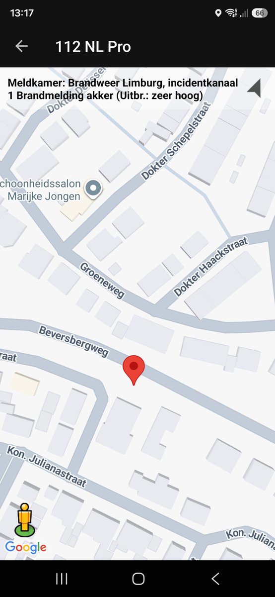 Brandmelding met prioriteit 1 in Ingber