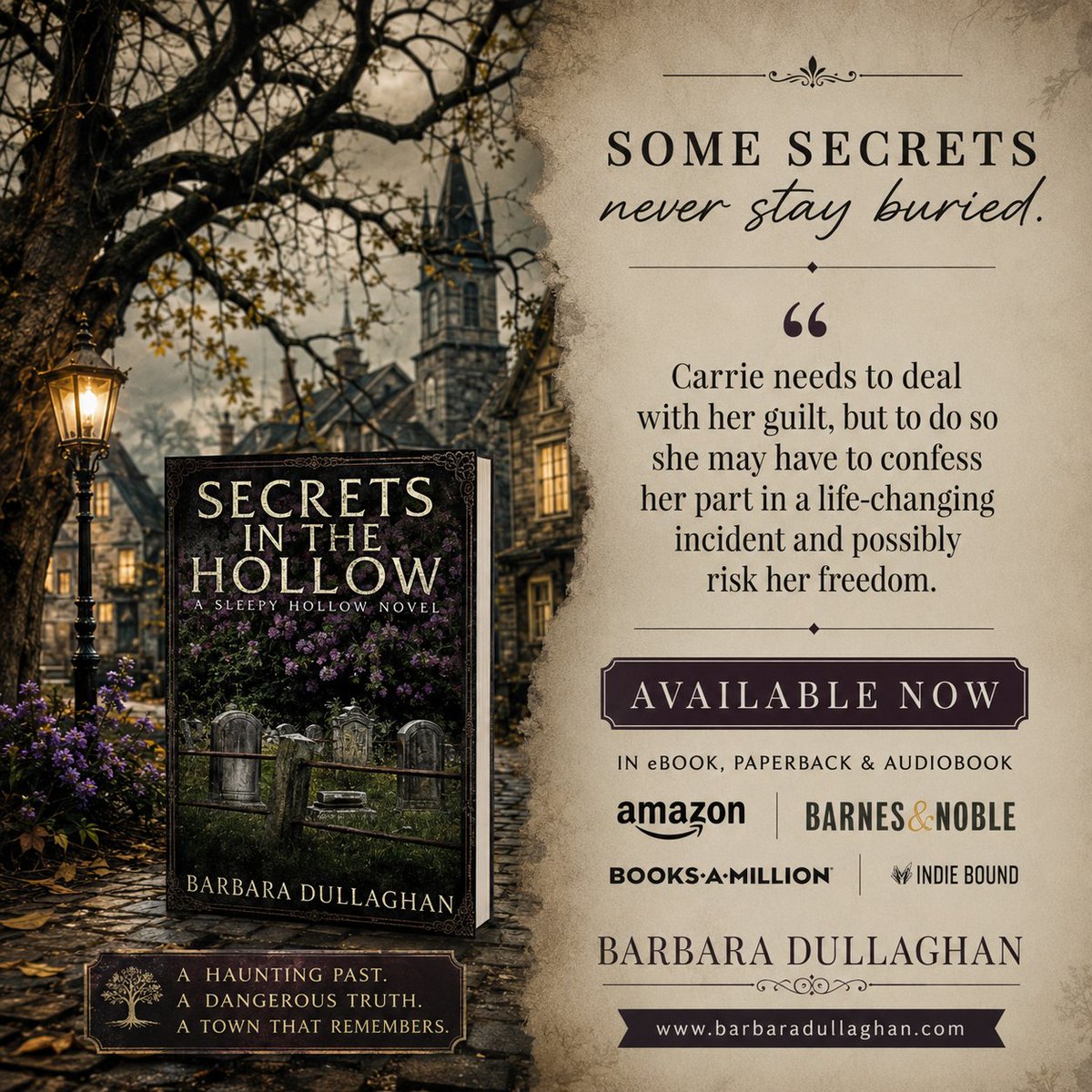 DullaghanBooks's tweet photo. Step into Barbara Dullaghan’s atmospheric Sleepy Hollow novel, where a haunting past, a dangerous truth and a town that remembers collide.
Available now in eBook, paperback and audiobook
Learn more: https://t.co/mlqtZWkkP8

#BarbaraDullaghan #SecretsInTheHollow #SleepyHollowNovel https://t.co/ocsROJ5PKI