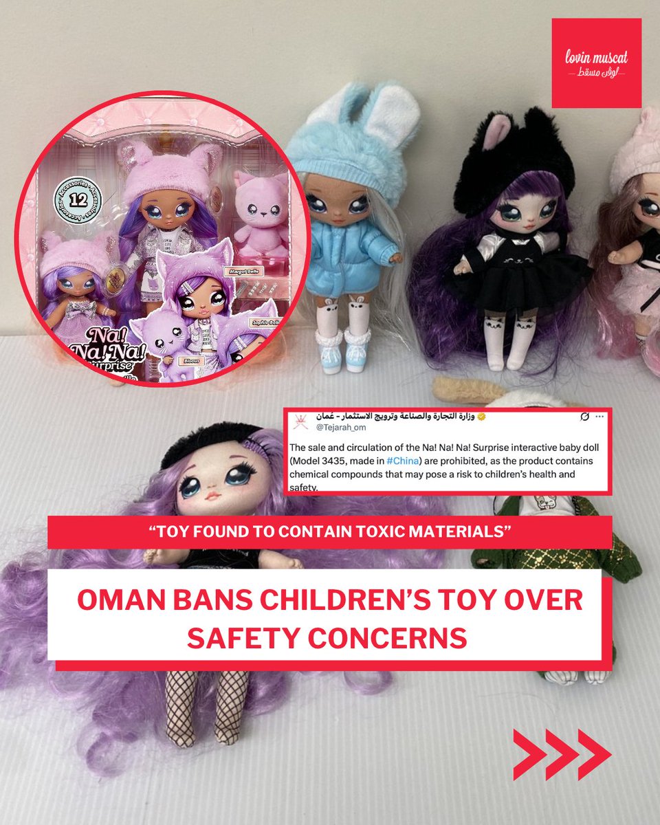 LovinMuscat's tweet photo. ⚠️ Parents, take note 🧸
Oman has withdrawn this children’s toy from markets after safety concerns were identified.
#lovinmuscat https://t.co/JWRu8LjYoE