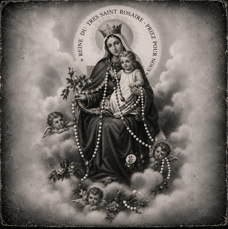 ChristusDeus0's tweet photo. Ô Notre-Dame du Très Saint Rosaire, voyez notre misère. Nous Vous confions nos actions, nos souffrances et nos espérances. Réconfortez-nous, assistez-nous et intercédez auprès de votre Fils. Amen. https://t.co/2v6v2N3Zx3
