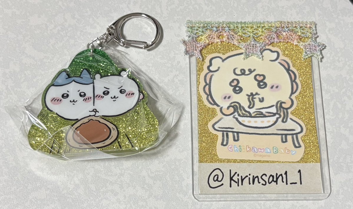 kirinsan1_1's tweet photo. 【交換】映画ちいかわ　人魚の島のひみつ　ラメアクリルキーホルダー

譲)ちいハチ(いけーッ！)

求)くりまんじゅうとシーサー

郵送交換のみ📮
よろしくお願い致します🙇🏻‍♀️ https://t.co/gF3x7fXkhC
