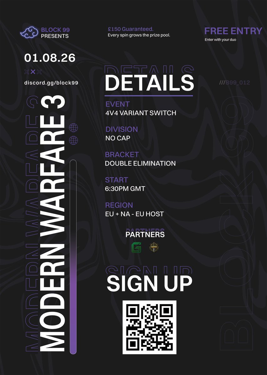 0JBREEZ's tweet photo. 🚨 THIS SATURDAY 🚨

🎮 MW3 4v4 VARIANT
🆓 FREE ENTRY | DUO ENTRY
💰 £150 GTD
💻 FREE PC OPTI for the winners

🔗 https://t.co/PDtBRiEUOR

👀 Follow @Block99central @GrandFPS @Predatoresport3 
🔁 RT + TAG A FRIEND for a chance to win FREE OPTI

🏆 Winners announced on Saturday. https://t.co/wppuOV7dVZ