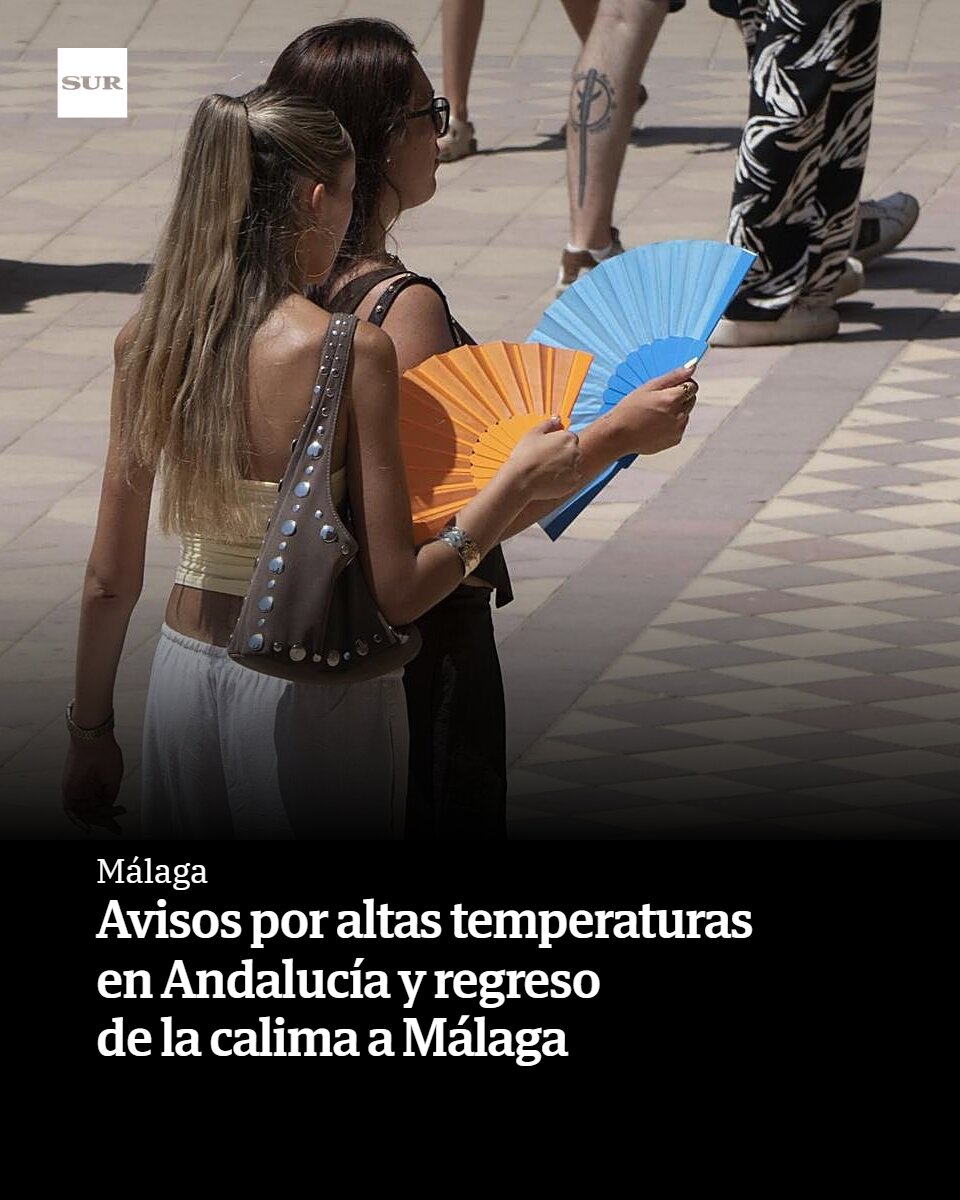 DiarioSUR's tweet photo. Avisos por altas temperaturas en Andalucía y regreso de la calima a Málaga. Aemet activa el nivel amarillo este lunes en Córdoba, Huelva y Sevilla por temperaturas de hasta 38 grados. https://t.co/73C6rpY91Y