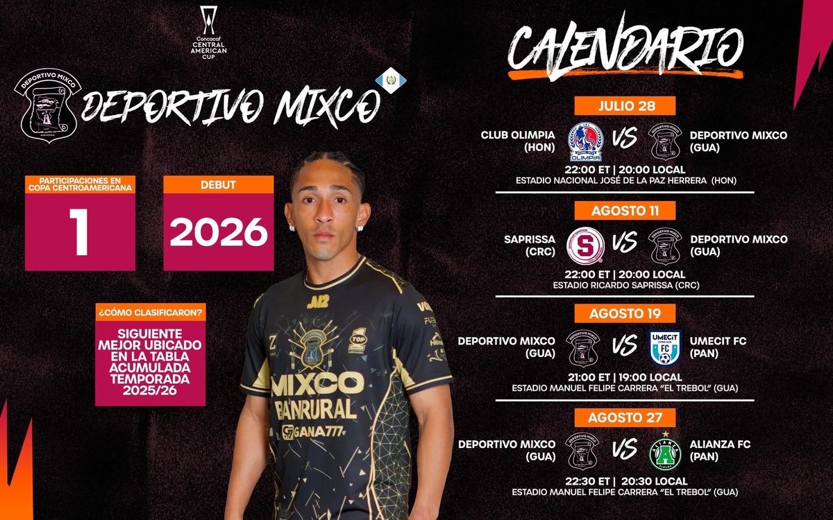 CdDeportiva_gt's tweet photo. ¡🤩 SEMANA DIFERENTE, SE VIENE EL DEBUT DE ANTIGUA GFC, MUNICIPAL, XELAJÚ MC Y MIXCO EN LA COPA CENTROAMERICANA 🏆! 

#CDGT #VamosGuate https://t.co/x6P1bFqibE