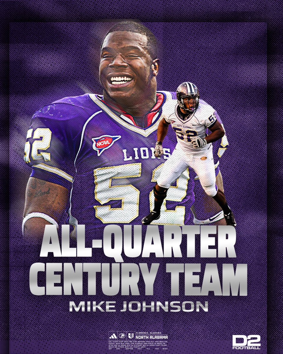 UNAFootball's tweet photo. A man among men and a Lion Legend 💪

Congrats to @CoachJohnson52 on his selection to the prestigious @D2Football All-Quarter Century Team!

#RoarLions 🦁 https://t.co/Oppv3YAf41