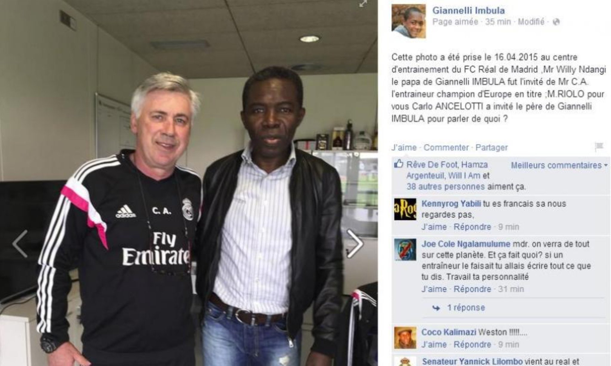Rien ne peut surpasser cette publication du père de Gianelli Imbula av...