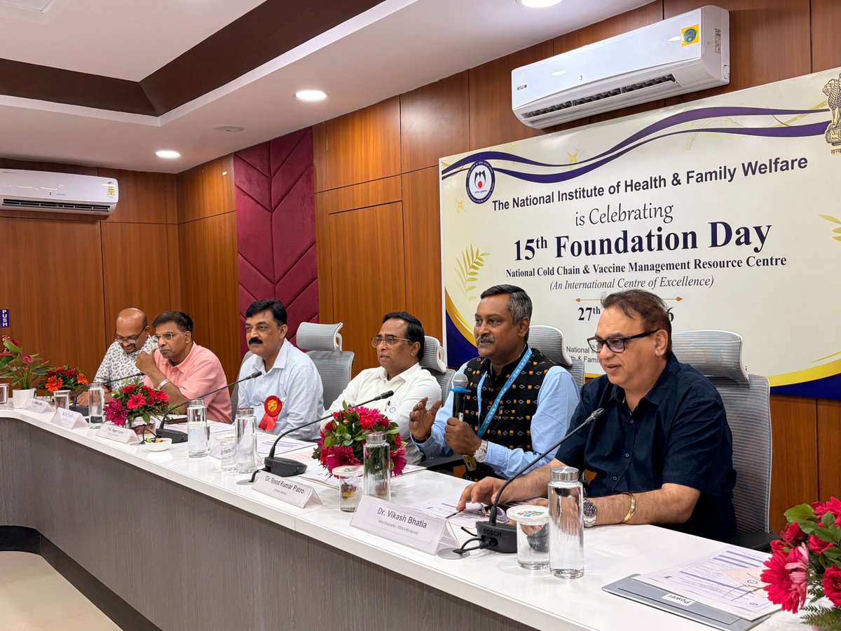 NIHFWofficial's tweet photo. The National Institute of Health and Family Welfare (NIHFW) celebrated the 15th Foundation Day of the National Cold Chain &amp; Vaccine Management Resource Centre (NCCVMRC), commemorating a remarkable journey of advancing vaccine and cold chain management in India. https://t.co/DHmSFyuTjG