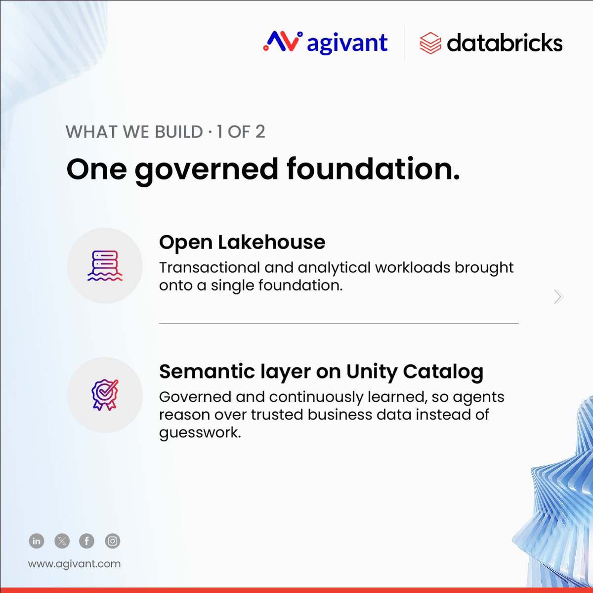 AgivantTech's tweet photo. Agivant Technologies is now a Databricks Bronze Partner.

The advantage now comes from context, the governed data, and business logic that make an answer trustworthy enough to act on.

Read the full announcement here: https://t.co/MneI8jNmOl

#databricks #partnership https://t.co/q1DVxkJYt9