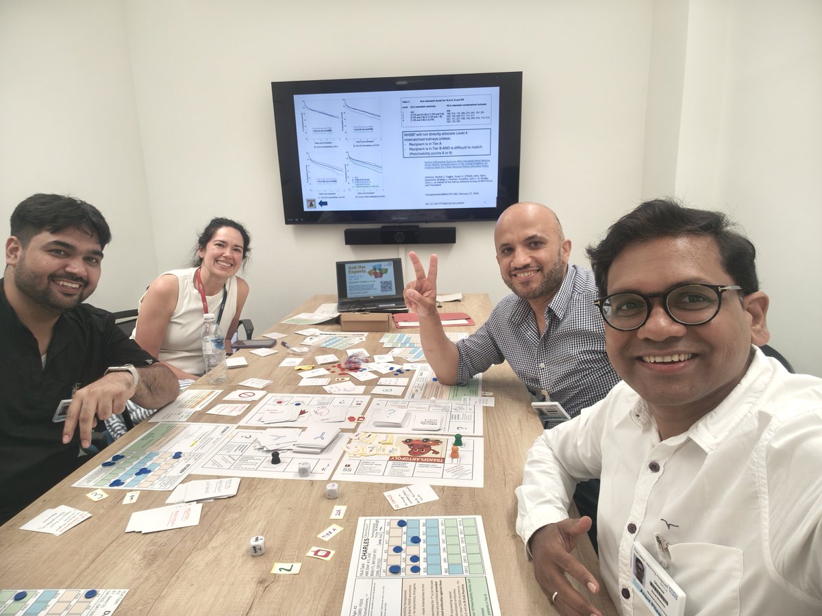 Glomkeeper's tweet photo. 🎲Enjoying #TRANSPLANTOPOLY at Leeds Teaching Hospitals NHS Trust! 🎲🩺
A fantastic game developed by Dr. Adrienne Seitz that transforms the complexities of kidney transplant organ allocation into an engaging, interactive learning experience.
#KidneyTransplant #ESOT https://t.co/cgnx6sintg