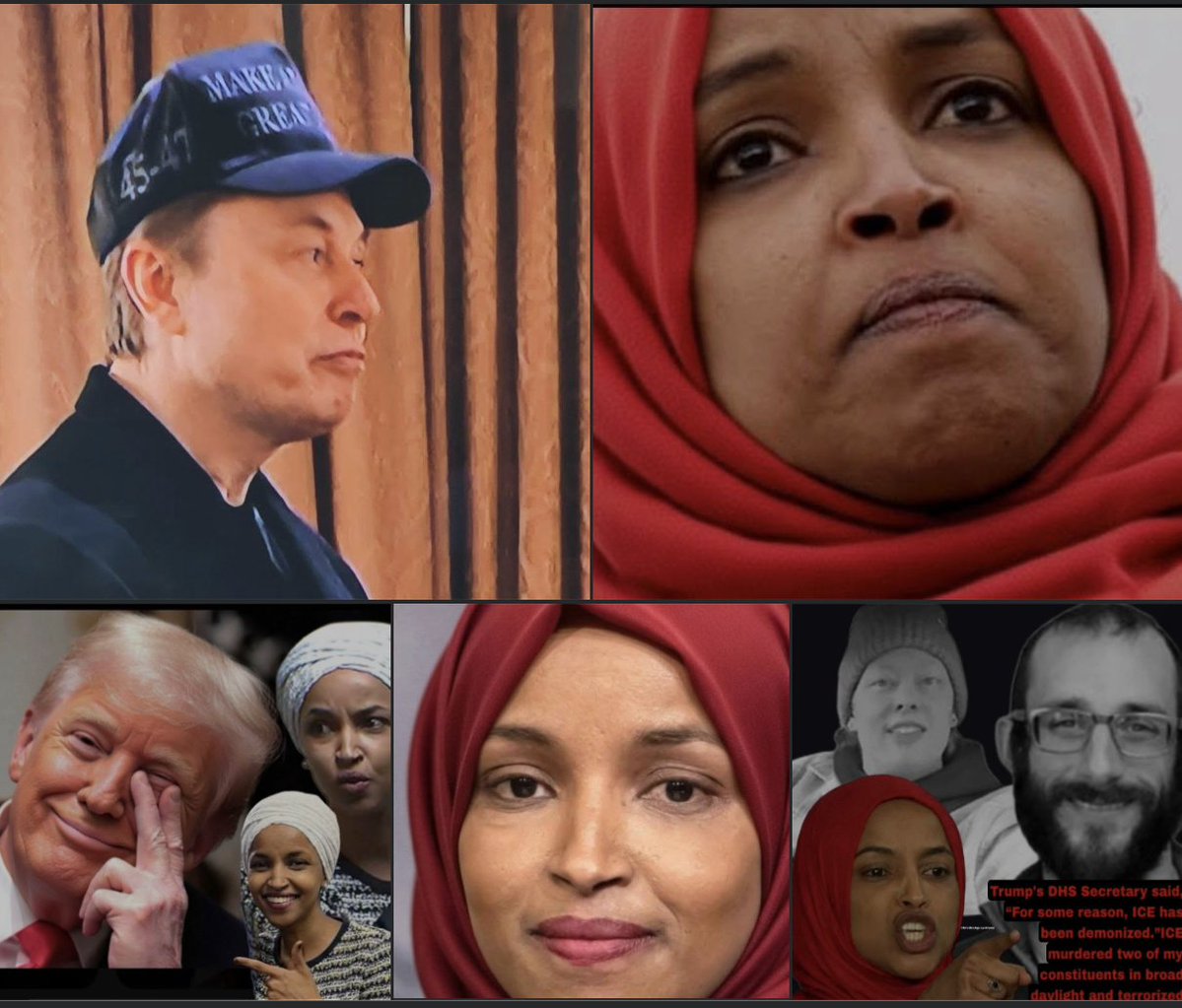 ChristinaNewstv's tweet photo. Elon Musk backs President Trump and says Somali migrant. Ilhan Omar is a TRAITOR who should be DEPORTED
#elon
ELON: "Ilhan Omar is a traitor the United States and must be expelled."
#ChristinaAguayoNews https://t.co/G5kxQQspgl