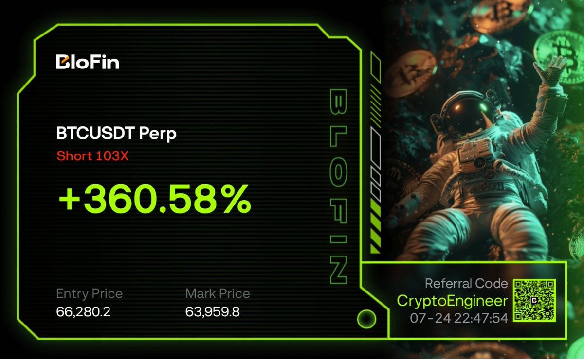 Engineercryptoo's tweet photo. Summary of last 2 weeks of Free special Group:

🗓️13 july - 26 July 
📈 No. Of Trades : 6
 Loss Trades:0
Successful: 6/6

Total Gains: 1280% ✨📈

$BTC - 313.80%
$BTC - 50.34%
$BTC - 46.11%
$BTC - 418.70%
$BTC -  91.46%
$BTC - 360.58%

Even in this Boring market we made 12x in the last 2 weeks, when people loosing money we still managed to smash yet another successful week for us

If you still not in Free TG group, you missing out a lot of trades

#crypto #blofin #bitcoin