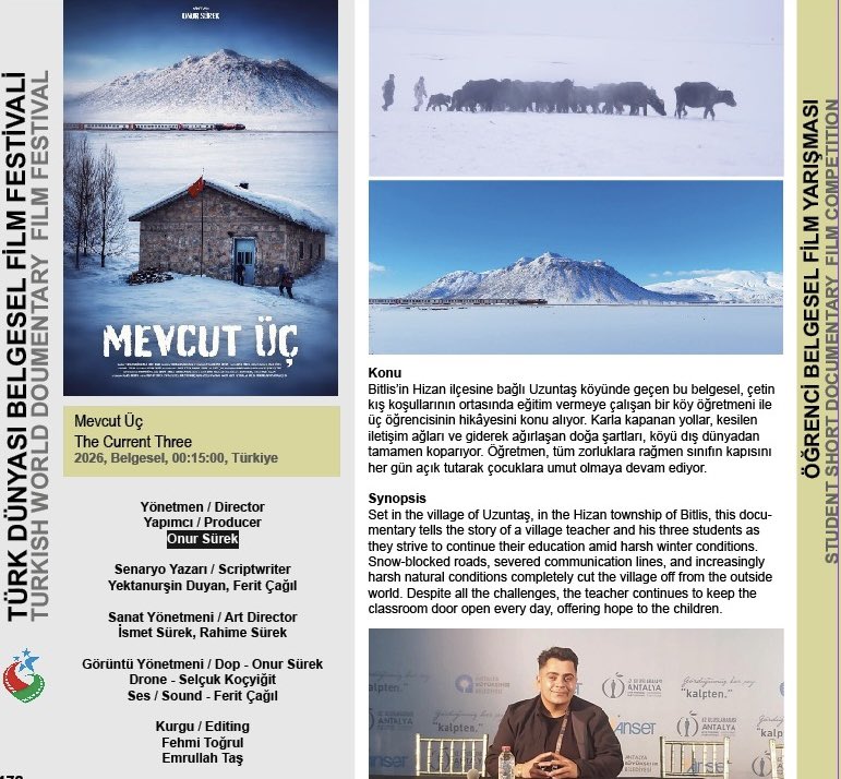 artuklugsf's tweet photo. RTS Bölümü öğrencimiz Onur Sürek, "Mevcut Üç" adlı belgeseliyle 11. Türk Dünyası Belgesel Film Festivali Öğrenci Belgesel Film Yarışması'nda finalist oldu. 💫

Kendisini tebrik ediyor, başarılarının devamını diliyoruz. 👏
@mardinartuklu 
@ibrahimozcosar 
@onursurektr https://t.co/oNSrcEm6Ym