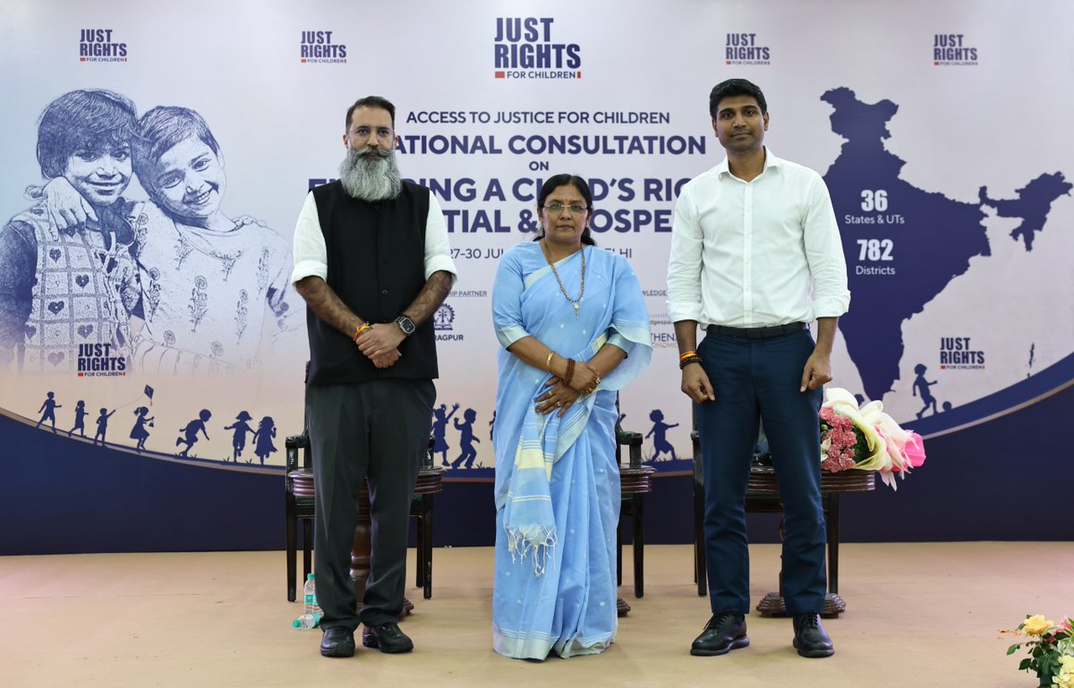 Bhuwan_Ribhu's tweet photo. Deeply grateful to the Hon'ble Minister of State for Women and Child Development, Government of India, Smt. Savitri Thakur ji, for inaugurating the Just Rights for Children National Consultation today. 

Your steadfast leadership and personal commitment to ending child marriage have given renewed strength and direction to the national resolve. The Ministry's mission-mode approach has transformed #BalVivahMuktBharat from a national commitment into coordinated action across villages, districts and states.

Your blessings and guidance to more than 230 NGO partners, representing all 782 districts of India, reaffirmed the power of a whole-of-government and whole-of-society movement to make India child marriage free by 2030. @savitrii4bjp @MinistryWCD @JustRightsIndia