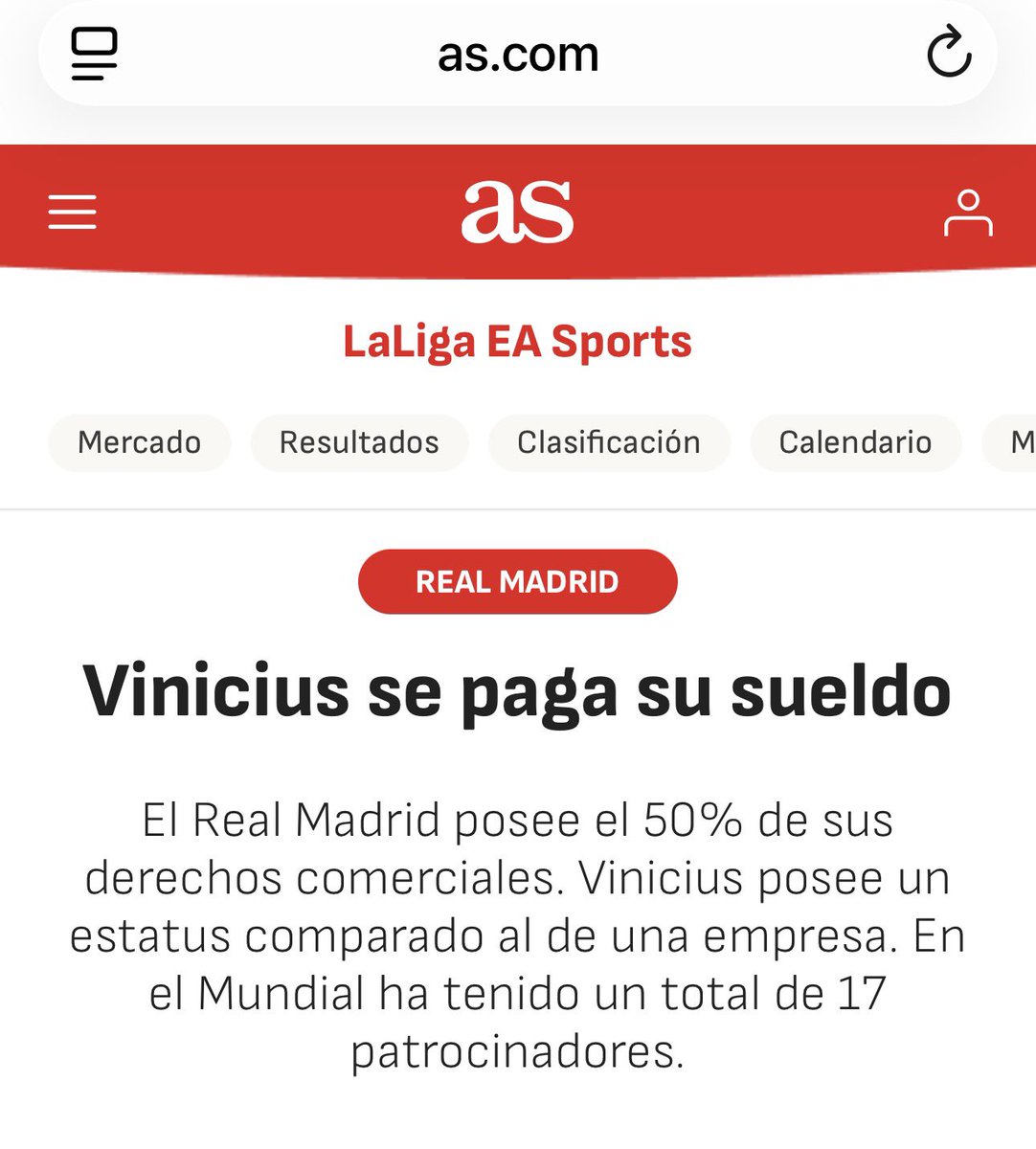 Ciudadanodel_RM's tweet photo. Esto que publica Ass hoy, ya lo hemos comentado antes en el espacio, @vinijr es uno de los pocos grandes jugadores del mundo, que se pagan su propio sueldo y el de alguno más, así que por lo económico, no debe haber ningún problema, para su renovación. https://t.co/1d1IgihR5K