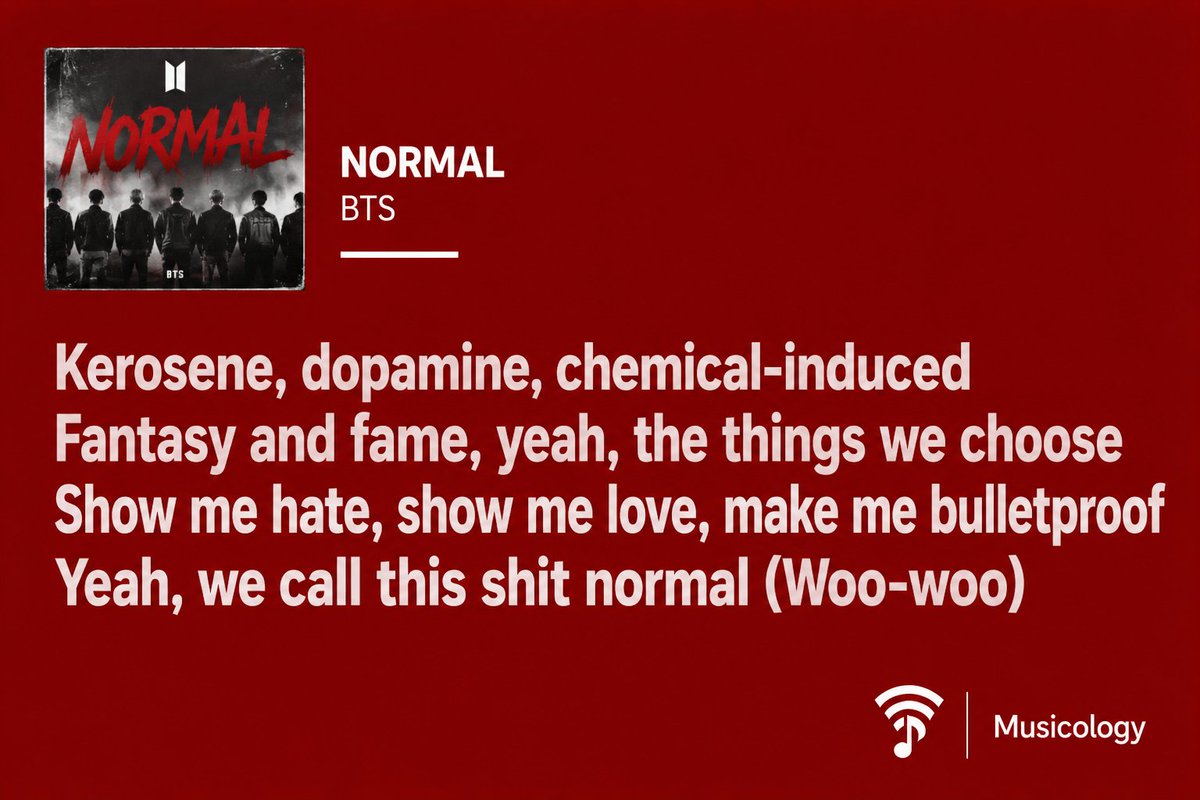 Musicology_pm's tweet photo. BTS - Normal https://t.co/ZaoTUCRTzb