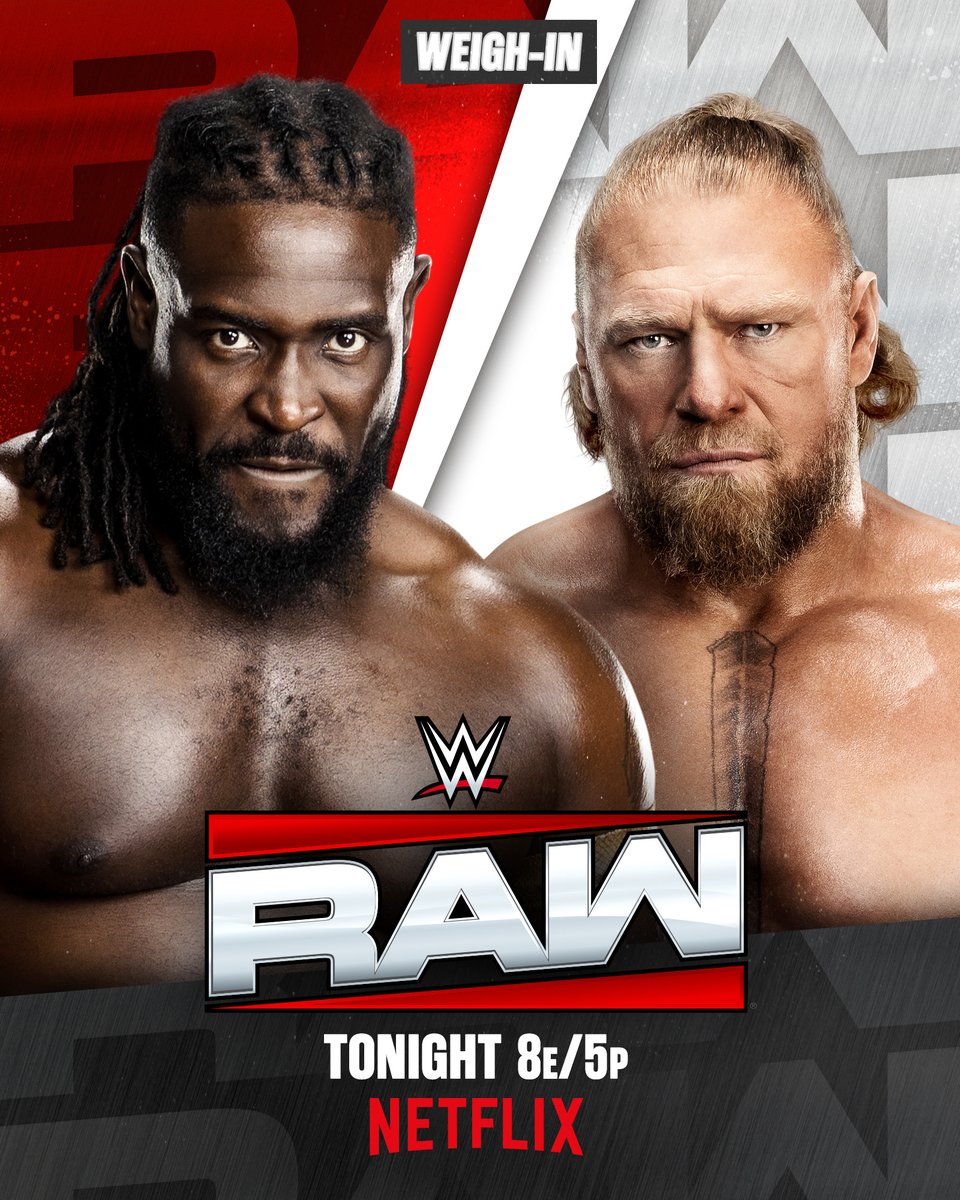 WWE's tweet photo. Before they meet inside Hell in a Cell, what will go down when @TripleH moderates the #SummerSlam Weigh-In between @Obaofwwe and Brock Lesnar TONIGHT on #WWERaw?!

📍: Los Angeles, CA
🎟️: https://t.co/v41dDv8l9T
📺: 8 ET/5 PT on @netflix https://t.co/IWJg0dAPp7
