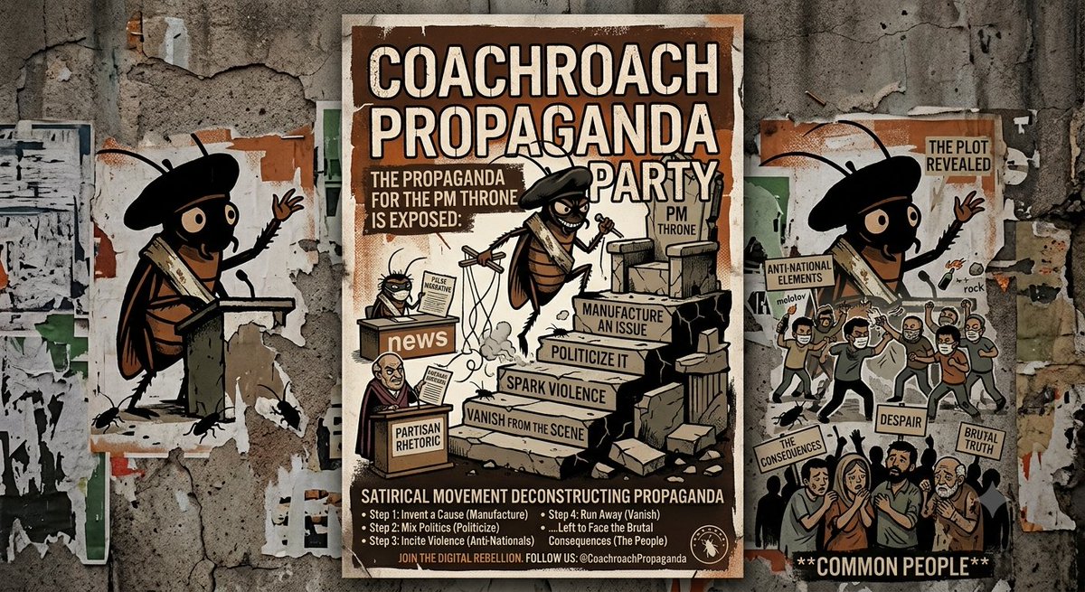 Suresh_wework's tweet photo. @ResHataoAndolan I see right through this propaganda for the PM throne: manufacture an issue, politicize it, spark violence using anti-nationals, and then just disappear—leaving innocent people to suffer the consequences. #CoachroachPropagandaParty https://t.co/kF8f1fTYeU