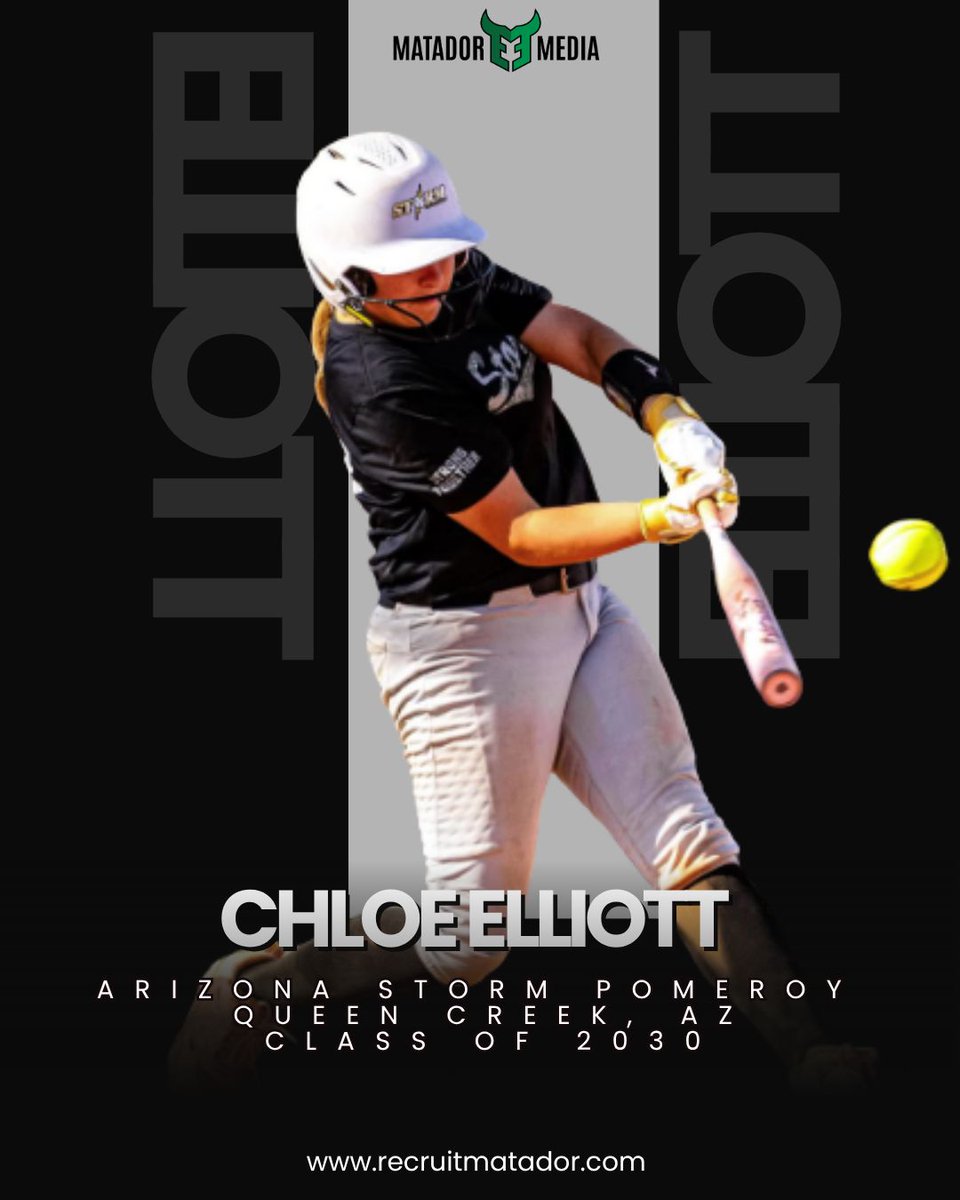 RecruitMatador's tweet photo. Our mission is to help athletes share their stories, build their brand, and be seen in a crowded recruiting world.

PLAYER SPOTLIGHT

Chloe Elliott (2030) @clelliott2030 Arizona Storm Pomeroy | RHP/3rd/1st | IG 
@c_elliott27 | Queen Creek High School C/O 2030 @TCSFastpitch @Azstormpomeroy
@AZStormFastptch 

If we can help, we are one of the fastest-growing nationwide sports brand building, marketing and public relations firm. Helping athletes get their profile and skills in front of college coaches, recruiters, and administrators.

Our model builds your brand, expands your reach, and most importantly presents you in the best possible way. It’s easy, simple, and safe.

Here’s how to get started:
1️⃣ Follow us on X: @RecruitMatador
2️⃣ Follow us on Instagram: @RecruitMatador
3️⃣ Follow us on Tik Tok: @recruitmatador
4️⃣ Fill out an athlete profile form: https://t.co/5u9iNH4yo0
– Upload your videos, stats, and list of schools you want us to help connect you with
5️⃣ Tag us in your posts for increased exposure

You focus on the field — we’ll help you reach the next level and beyond.