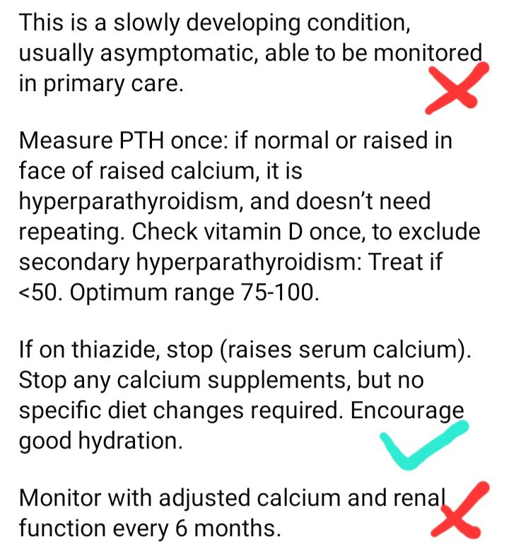 SpSallie's tweet photo. The lady in #Cheshire with Adj calcium 2.8 &amp; a kidney stone, whose GP declined a referral to a #parathyroid surgeon but got advice from a local #diabetician. His advice below. We hope he's close to retirement and that the GP sees sense. #PAM2026 https://t.co/8TIqVnqsTc