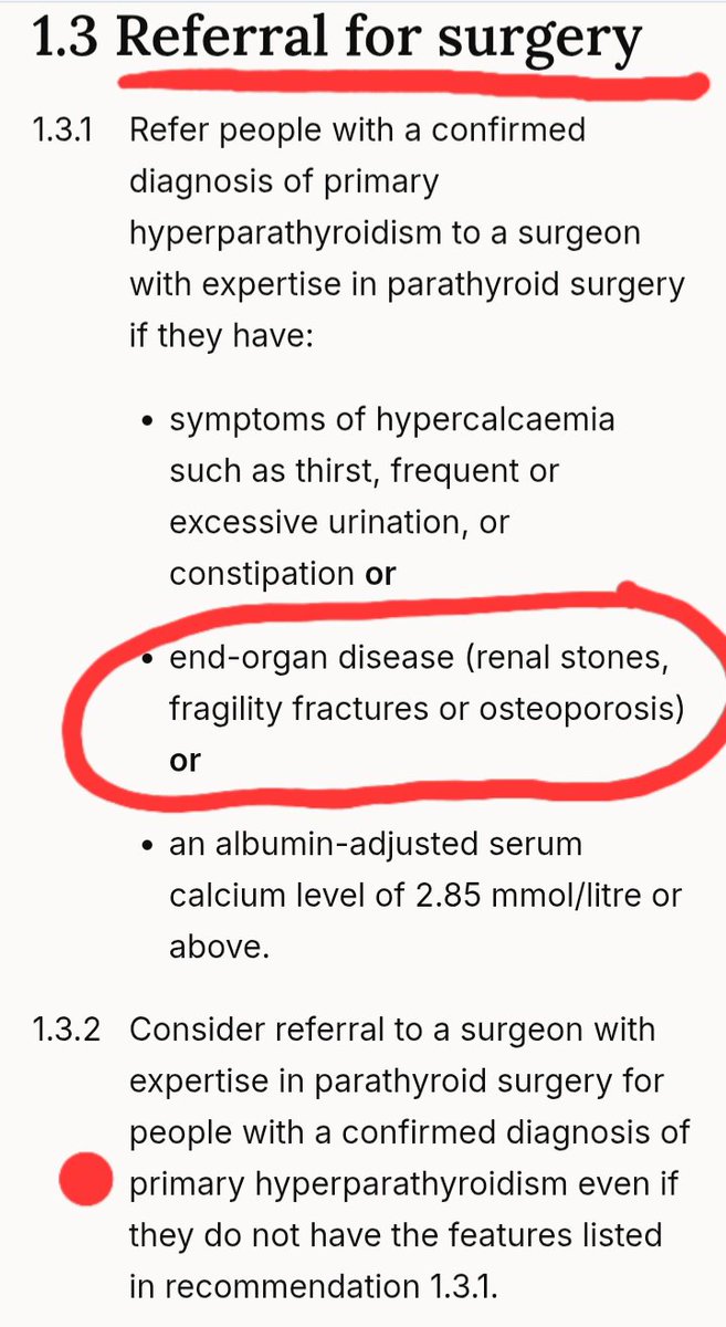 SpSallie's tweet photo. The lady in #Cheshire with Adj calcium 2.8 &amp; a kidney stone, whose GP declined a referral to a #parathyroid surgeon but got advice from a local #diabetician. His advice below. We hope he's close to retirement and that the GP sees sense. #PAM2026 https://t.co/8TIqVnqsTc