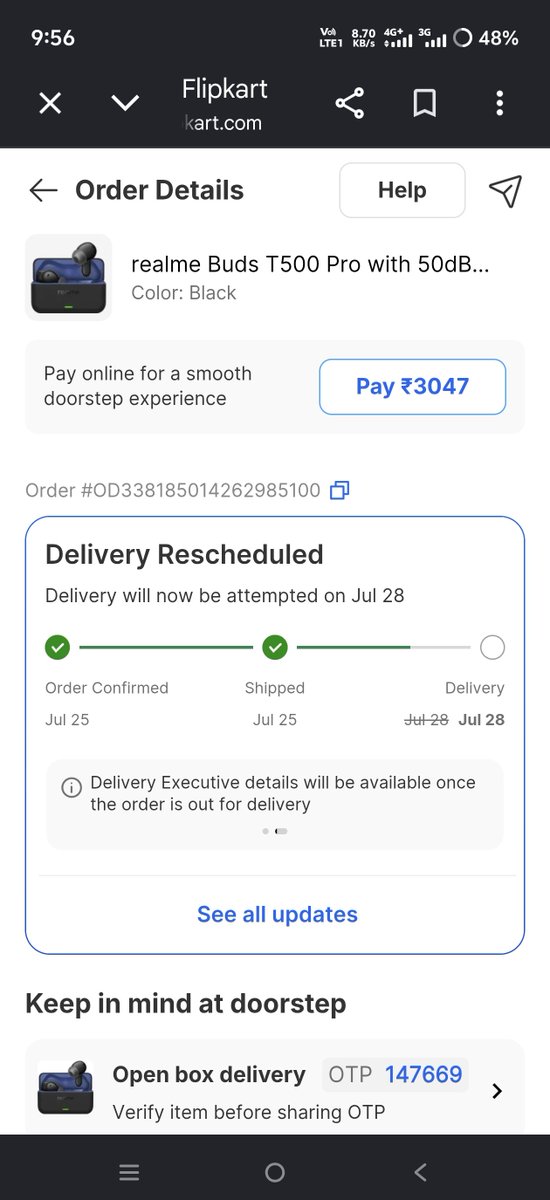 AvinashPra72931's tweet photo. Flipkart apni order delivery guidlines ke neeche likhta hai .delivery ka time 11 pm tak par inke delivery boy ka behaviour bada rudley tha aur flipkart ke executive phone karte hai 04 baar to phone hi nahi utha raha unka gazab ka controll hai . @Flipkart https://t.co/C2LKsfcUpQ
