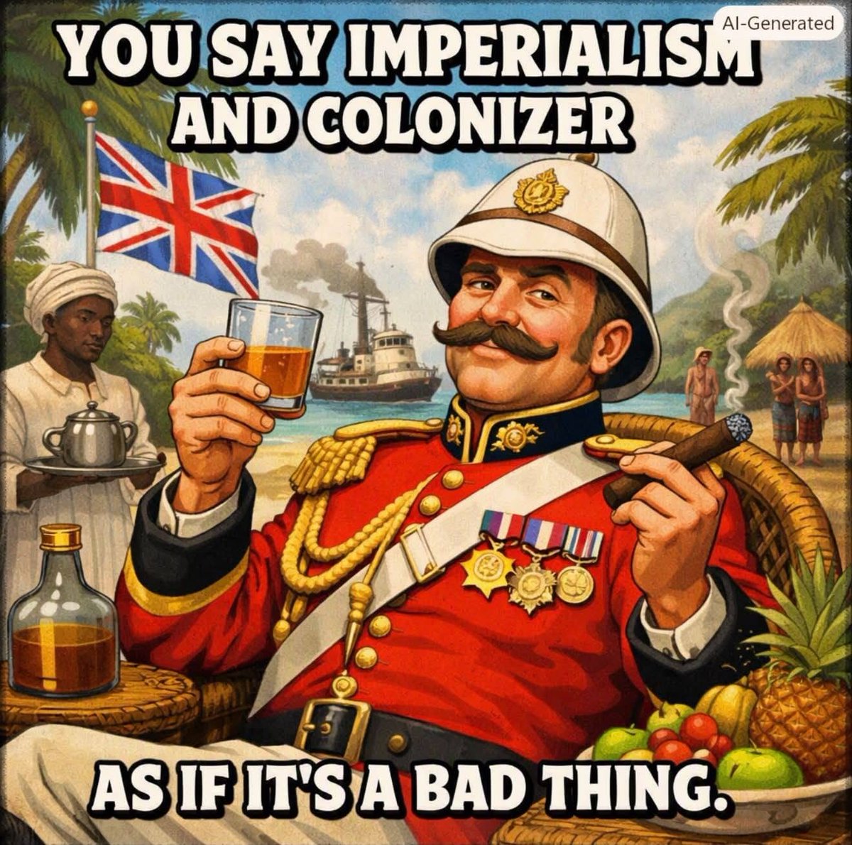 Robbie_Reasons's tweet photo. Where would you have been without The British Empire.

I went to school before they started teaching children to hate themselves their country and their history,

The British Empire was the biggest force for good in History.

There I said it. https://t.co/mddDHbhcdV