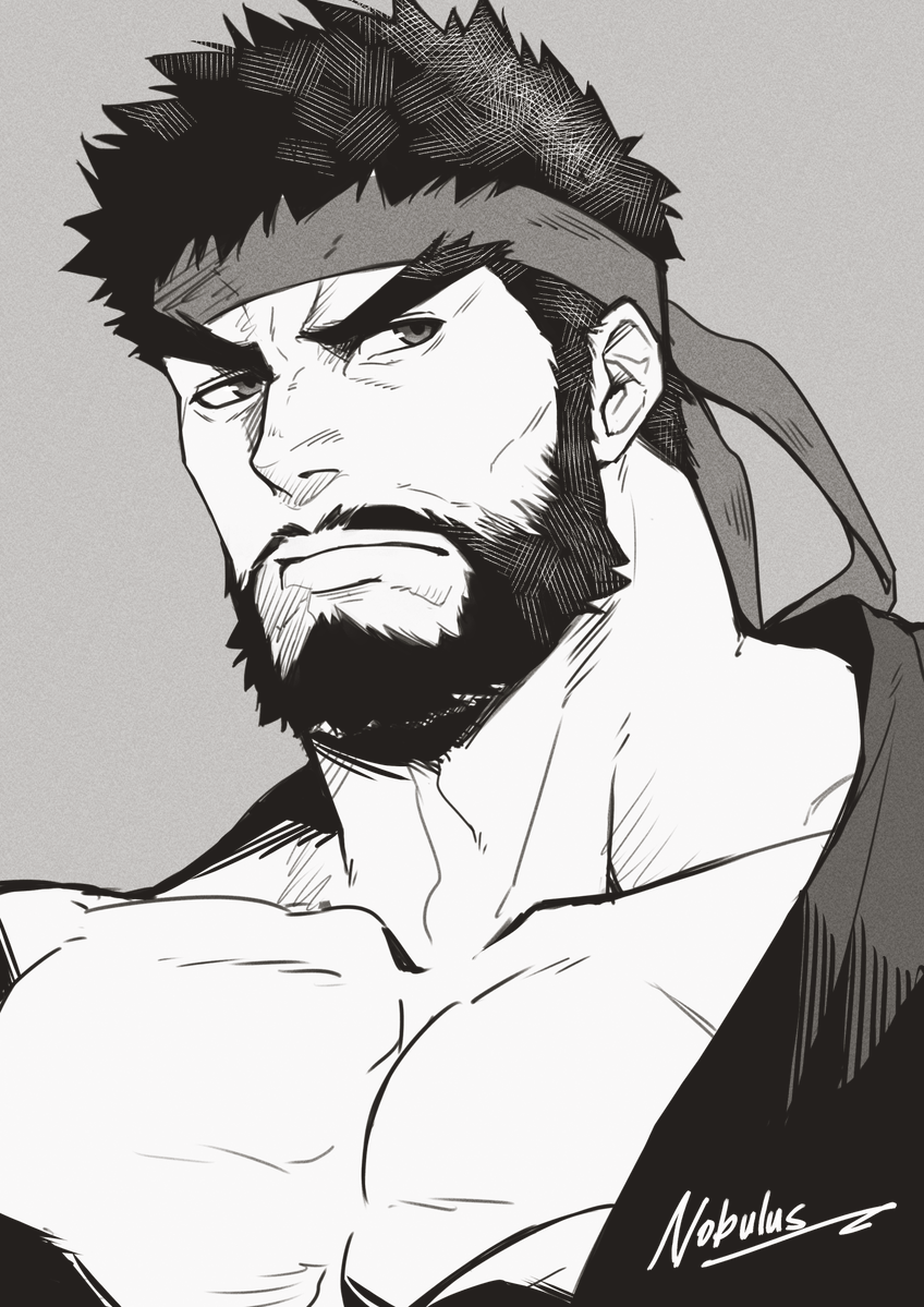 Nobulusm's tweet photo. A bit late to post this, a quick doodle for Ryu's birthday. https://t.co/q8hqCu4vuT