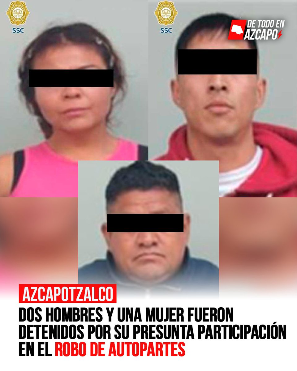detodoenazcapo's tweet photo. La SSC CDMX informó que, tras la activación de un botón de auxilio en las calles 22 de Febrero y Trébol, en la colonia Los Reyes, fueron detenidos dos hombres y una mujer, señalados como posibles responsables de sustraer partes de vehículos estacionados en la vía pública. https://t.co/tyZvmkVkBq