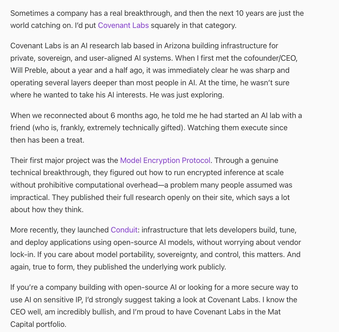 Mat_Sherman's tweet photo. Written December 2025. Go @Covenantlabsai. #PortCo https://t.co/LR3Ffjl6ry
