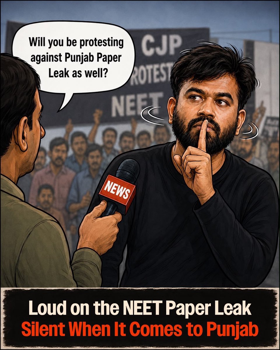 BJP4Goa's tweet photo. Loud on NEET Paper Leak, Silent When It Comes To Punjab? https://t.co/9VEyuKulc2