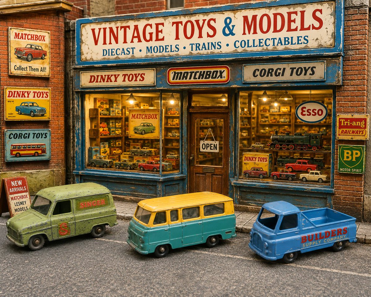 WaynesDCGarage's tweet photo. 1958 Matchbox No. 59 - Ford Thames Van 'Singer'
1959  Matchbox No. 70 - Ford Thames Estate Car
1958 Matchbox No. 60 - Morris J2 Pick-up https://t.co/dkqjUmUE6T
