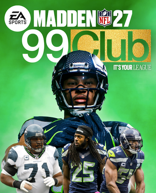SeattleONTap's tweet photo. Seahawks WR Jaxon Smith-Njigba lands in the Madden 99 Overall Club! 🏆

He is now the 4th Seahawk ever to make the list:

Walter Jones: Madden 07
Richard Sherman: Madden 15
Bobby Wagner: Madden 20
Jaxon Smith-Njigba: Madden 27 https://t.co/kNQ3hDt5Yb