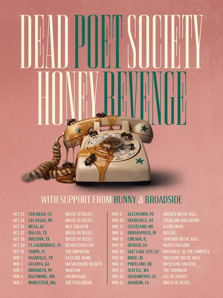 Broadside_'s tweet photo. Fall 2026 tour with
@honeyrevengeca @WeAreDPS @hunnytheband this fall. Our first full US tour since 2024. Excited to play songs from Nowhere At Last for y'all.

Tickets on sale 7/31 at 10am local time. https://t.co/h484CDfh2F