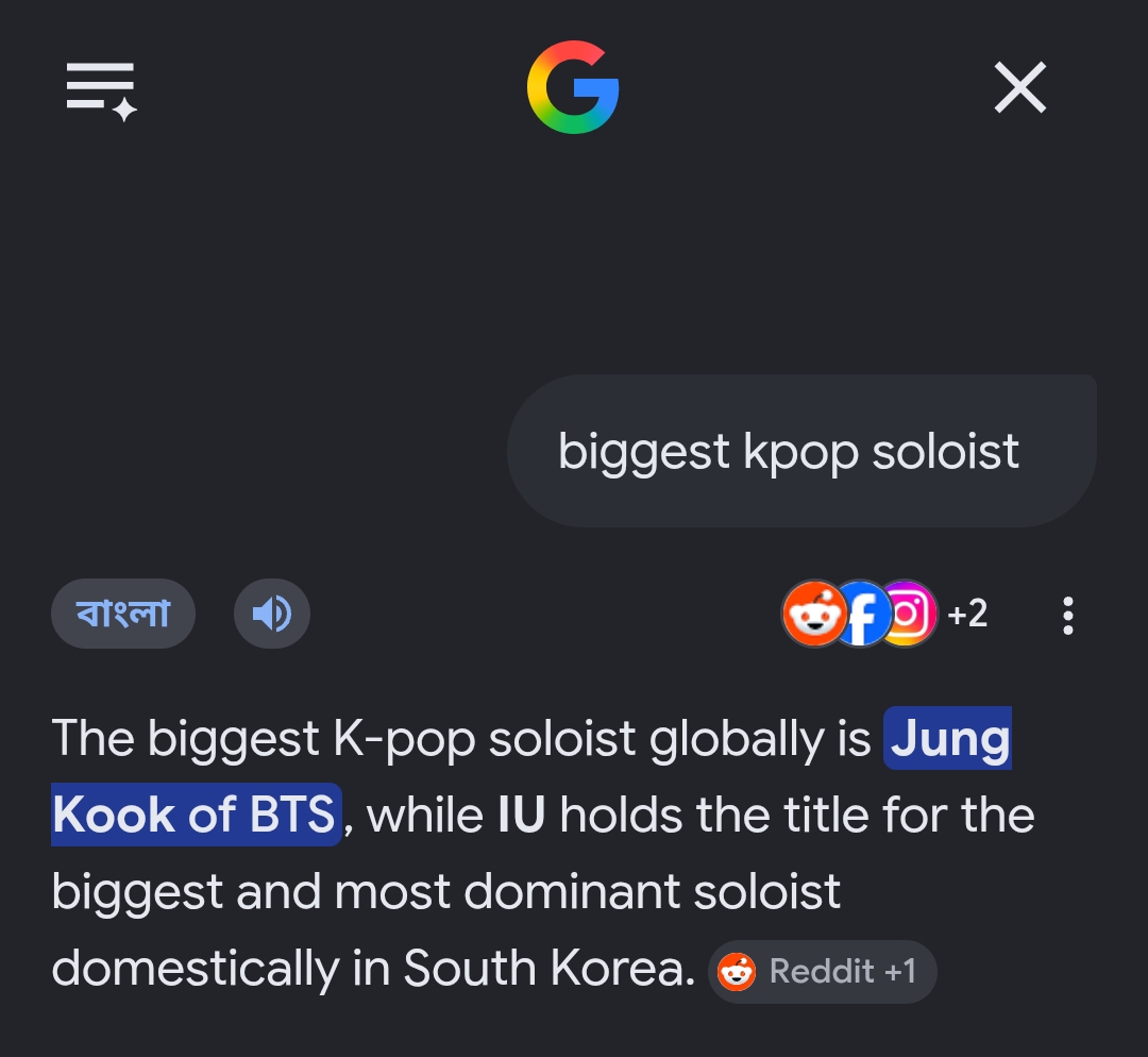 _MyBangtan7's tweet photo. @AlinaDarkflame @TheePopCore I hate AI bcoz I'm not a dumbass like jenwhore stans to search everything but since you're showing AI ' answer... https://t.co/9Cis3158mY