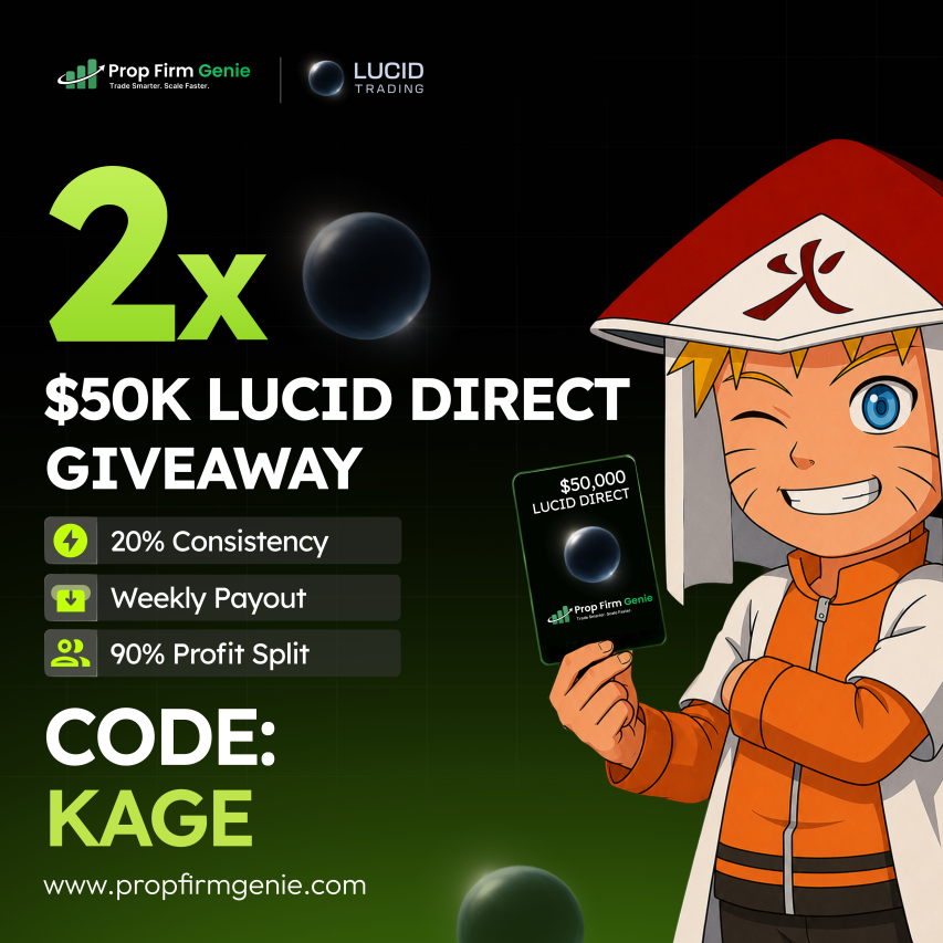 tradekage's tweet photo. 🎉 TRADEKAGE x PROP FIRM GENIE  GIVEAWAY TIME! 🎉

We're giving away 2x Lucid $50K Direct Funded Accounts 🚀

💰 Skip the evaluation.
⚡ Get funded immediately.
🏆 Trade with one of the top futures prop firms today that is undeniable and has paid out over 100s of millions already with 0 payout denials.

How to Enter:
1️⃣ Follow @tradekage & @propfirmgenie
2️⃣ ❤️ Like & 🔁 Repost this post
3️⃣ Tag 2 traders & comment "KAGE"
🗓️ 3 winners will be drawn Friday, July 31st at 9:30 AM ET (NY Open).

Good luck! 🍀