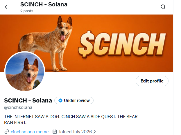 cinchsolana's tweet photo. We are under review for blue checkmark!

This is just a beginning, the best is yet to come.

$CINCH will break the internet!🐕 https://t.co/9cCUGvL06Y