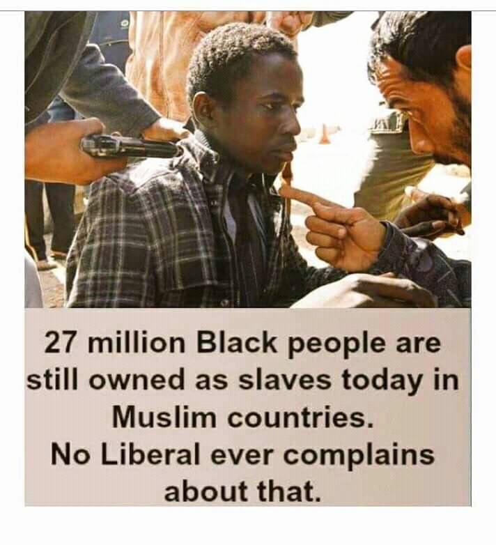 CathyWelsh15's tweet photo. @TrumpsHurricane Just wondering if they would use any of that money to liberate their fellow blacks who are being held in slavery today? https://t.co/mM355OAyfT