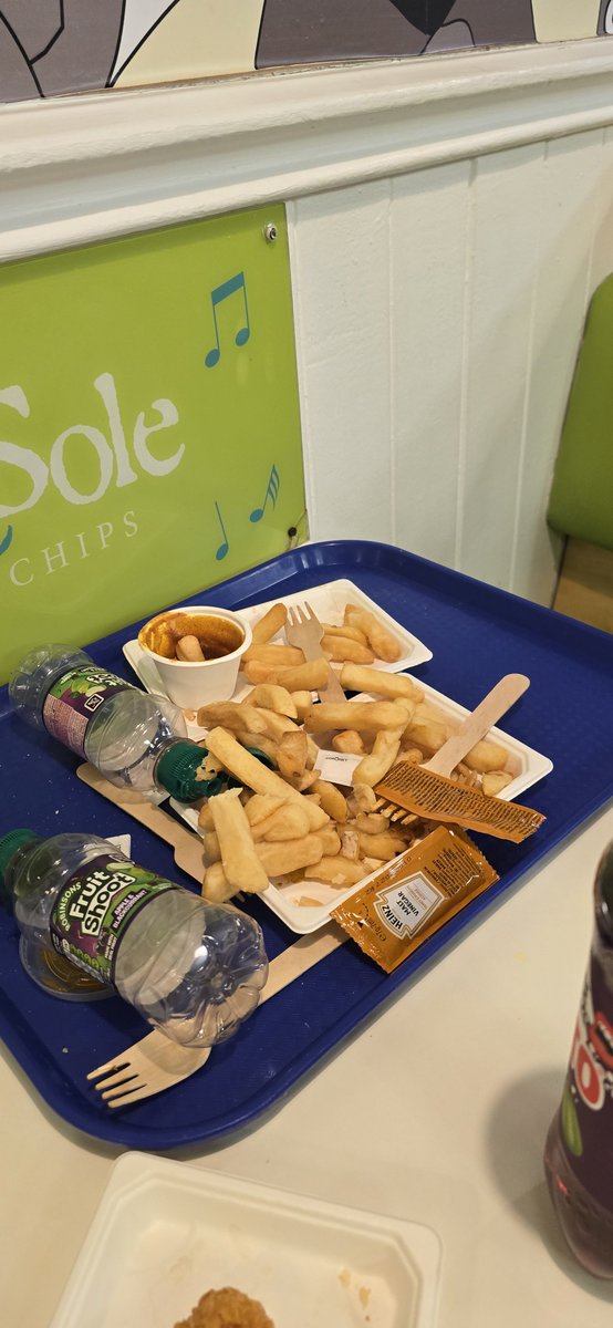 SteveRob1972's tweet photo. @butlins disgusting inedible chips from Rock &amp; Sole £16.00 in the bin. https://t.co/JVwYE3N6Kp