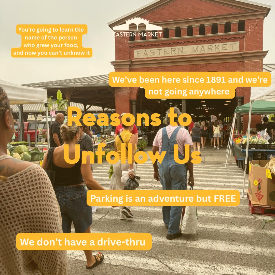 EasternMarket's tweet photo. We're not for everyone. We're for you.
Follow Eastern Market and find out why. https://t.co/sb5c2JnQwI
