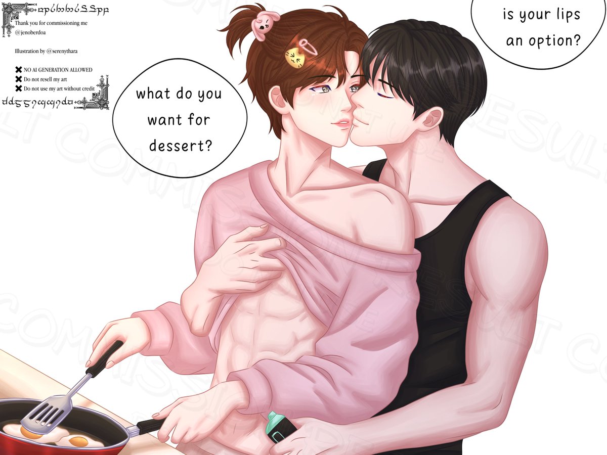 serenythara's tweet photo. CW // suggestive

Commission result for @jenoberdoa 

Thank u so much for commissioning me untuk menggambar papa dan papi yang gemasss iniii 😆😆😆😆

#commissionresult #commissionart #nomin https://t.co/MvMBN5Gnfy
