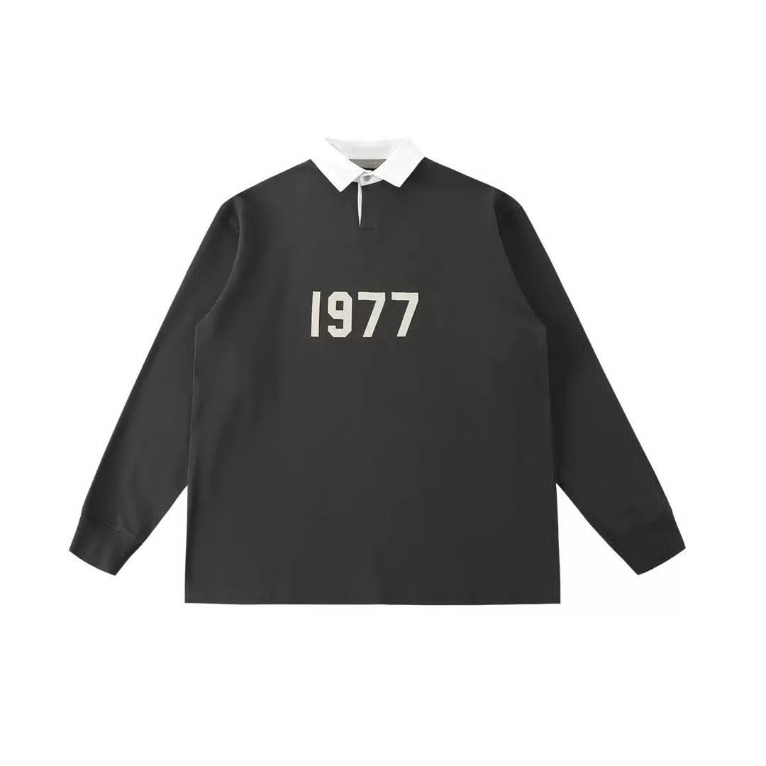 🔌TOPNOTCH RELAXED FEAR OF GOD ESSENTIALS “1977” HENLEY RUGBY