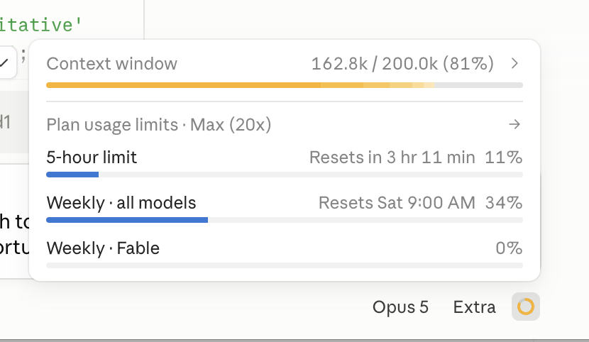 abenz95's tweet photo. did they change opus 5 to 200k context window? https://t.co/baRmPlAskl