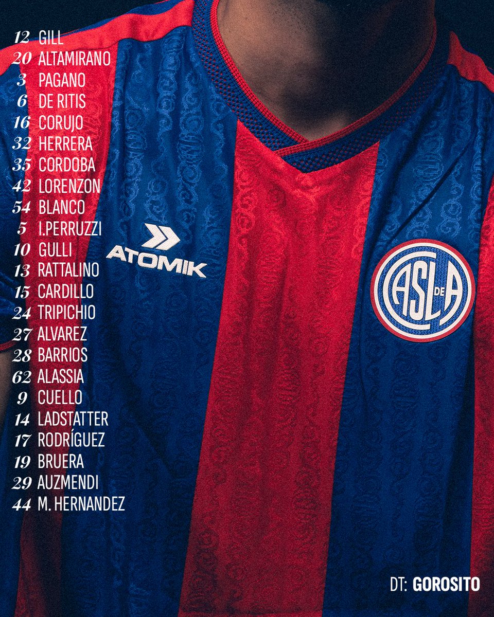 SanLorenzo's tweet photo. Lista de convocados para enfrentar a Gimnasia y Esgrima (Mendoza)

🏟️ Estadio Pedro Bidegain
⏰ Martes - 19 horas
🏆 #TorneoMercadoLibre Clausura
📺 Seguilo en vivo por ESPN Premium
⚽ Suscribite al Pack Fútbol ➡️ https://t.co/Ncte3gYrEY https://t.co/xeZ0JuHf1w